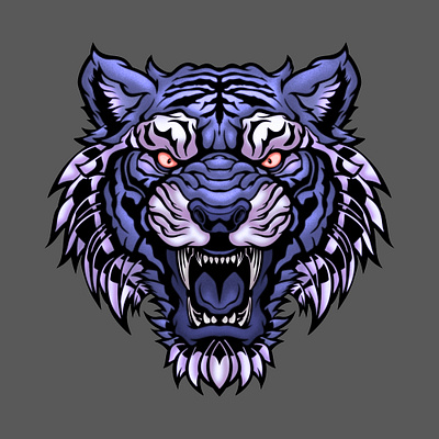 Angry tiger design graphic design illustration