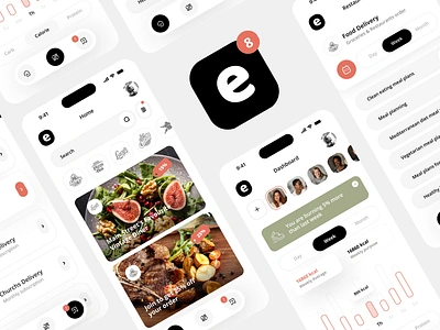 Calorie screening mobile app "Eat Che" app design app statistic calorie screening calorie tracker calories design app design food app eat tracker food app food tracker graphic design icon design mobile app mobile app design mobile app tracker restaurant search selection of restaurants statistics app ui design