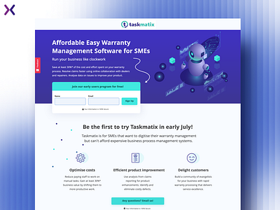 Warranty Management\Lead Generation Landing Page design dribbble shot landing page design landingpage lead generation lead generation landing page ui ux warranty warranty software warranty software management