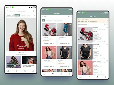 Clothing and Lifestyle Ecommerce Mobile App app interface design ecommerce mobile app mobile app design shoping app ui ui design ux design
