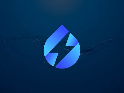 Water Energy Logo aqua bolt branding design drop electric energy fluid graphic design illustration lightning liquid logo logo design power splash storm thunder water water drop