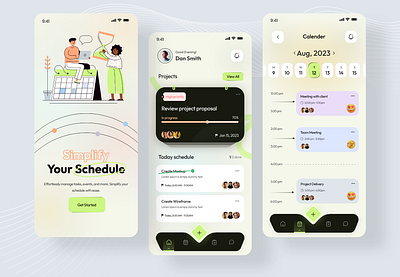 Task Scheduler app design app design calender calender app creative design events graphic design illustration mockup projects task management app teak ui uix user experience user interface ux