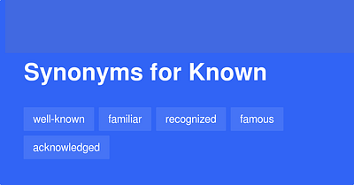 10 synonyms for Known