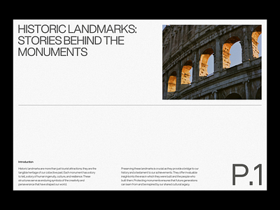 Historic Landmarks (Editorial) 2024 trends 3d animation design editorial graphic design grid history layout logo motion graphics typo typography ui ui elements uidesign ux video web web design