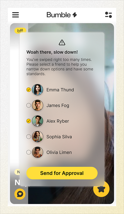 Bumble Friend Approval app bumble design product design product designer ui uxdesign