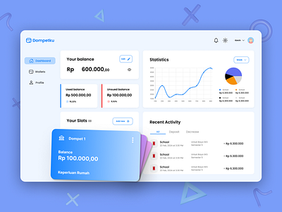 Finance Dashboard Design - Digital Banking admin panel banking blockchain dashboard digital banking digital finance digital wallet dompet e wallet finance finance dashboard finance website financial app fintect investment money money management wallet web design