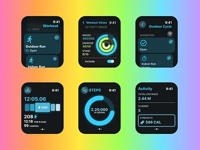 Watch UI Design (Fitness Tracker) fitness tracker ui ui design uid uiux user experience user interface ux watch ui design watchui