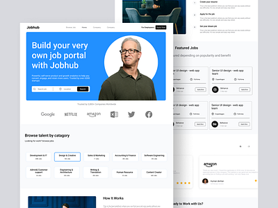 Jobhub - Landing page app app design branding design illustration logo mobileapp product design ui uiux