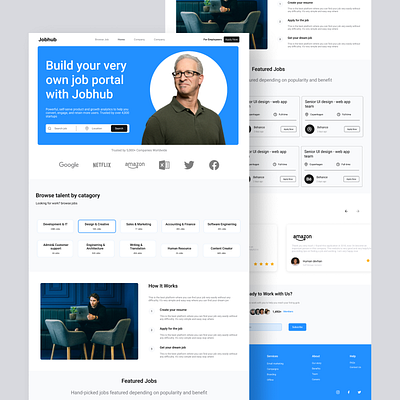 Jobhub - Landing page app app design branding design illustration logo mobileapp product design ui uiux