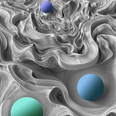 Total Collapse of the Paths 3d abstract grey illustration irregular shapes spheres wallpaper