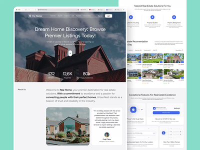 Mai Home- Real Estate website landing page Animation card clean design home home website house property real estate real estate website rent resisdent ui uiux ux web website