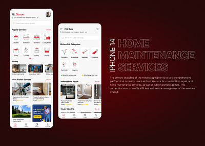 Home Maintenance Service App appdesign branding creative creativity design figma iphone iphone14 maintenance photoshop product productdesign productdesigner prototype ui uiux uxdesigner webdesign wirefreame