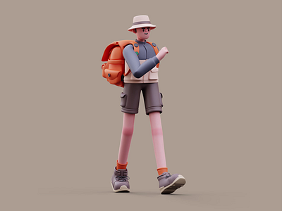 Let's go camping 3d animation camp camping character hiking illustration walk walking