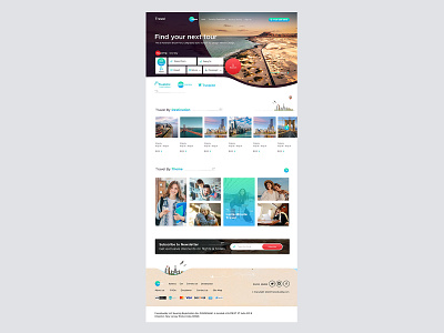 Travel Home page Design graphic design ui