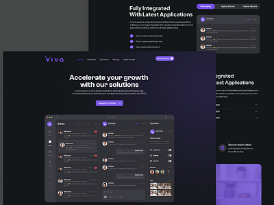 VIVA Chat/ Messenger Landing page app application page caller chat conference design design mobile apps landing page messenger mobile chat re design ui user user inerface ux video message videocall webpage website