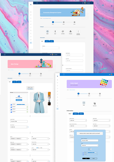An internal website software about fashion company fashion form graphic design software style ui ux website