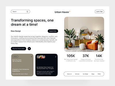 Interior Design Company Landing Page Website architecture branding company design dribbble home page interface interior architecture interior design luxury minimal minimalist modern design modern house room decot saas ui ui ux web design website design