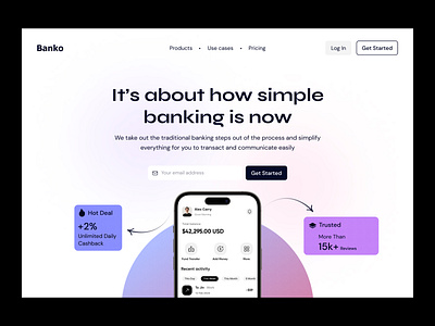 Banko - Digital Banking Website bank website banking branding codexzel design digital bank ehsanux fintech minimalist payment ui ui design ux website