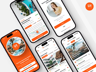 Hotel Finder App UI - UX Design ai app design app ui app ux application design figma figma design finder app hotel app ios design location app minimal minimalist mobile app trending ui uiux user experience user interface ux