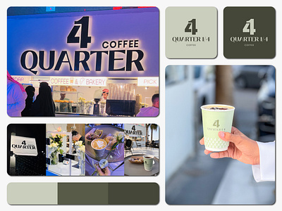 Quarter 1/4 Coffee Shop Brand brand identity branding cafe coffee coffee brand coffee branding coffee shop cup design drink graphic design logo logomark street type