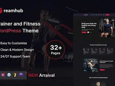 DreamHub – Personal Trainer and Fitness WordPress Theme bodybuilding business coach coching company courses creative fitnes fitness gym health personal portfolio services training
