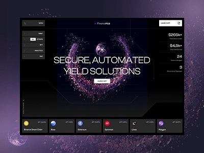 Web3 Fintech Platform Design 3d app bitcoin blockchain decentralized finance defi ethereum finance finance app fintech homepage landing page nft staking token trade trading ui web3 yield farming