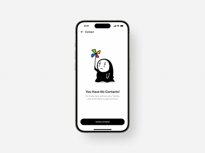 No Contact - Empty State animation anime app clean contact dailyui empty empty state gif lonely mobile app no contact ui ui design ux