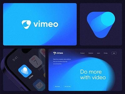 Vimeo Rebrand Concept ai blockchain branding crypto fintech gaming gradient icon identity lepisov lettering logo play saas stream toggle video vimeo