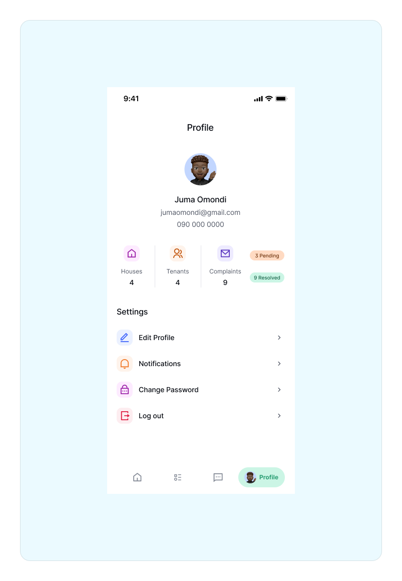 Landlord Profile Screen by Favour Stephen on Dribbble