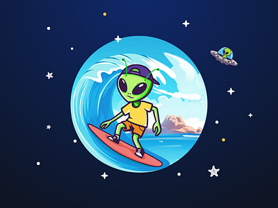 Illustrate an Alien's First Summer Vacation on Earth 👽🏖️ graphic design motion graphics ui