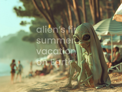 Alien on Vacation 🏖️ ai dribbble mid journey