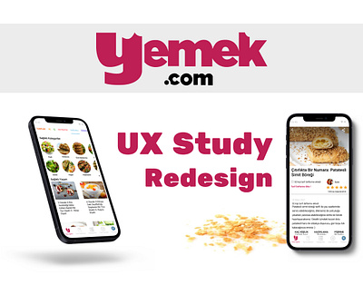 Redesign App Yemek.com app case study food recipe redesign
