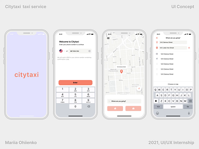 UI Concept for taxi service ui