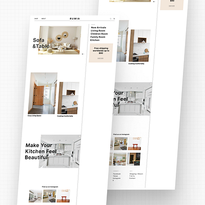 Rumia e-commerce web design. aesthetic branding e e commerce graphic design house ui ux