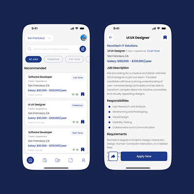 Check out my new job finder app design! 🚀📲 animation graphic design ui