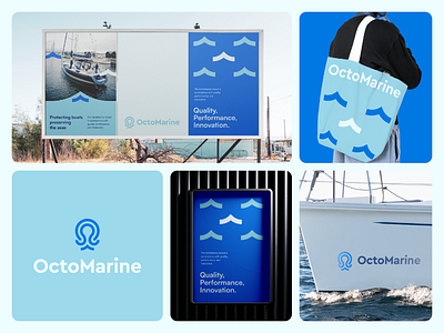 Octomarine Brand Sprint abstract boat branding energy environment fintech icon life logo marine minimal ocaen ocean octopus recycle renewable sea ship technology visual identity