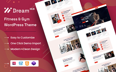 DreamHub Fitness & Gym WordPress Theme #business #fitness travel