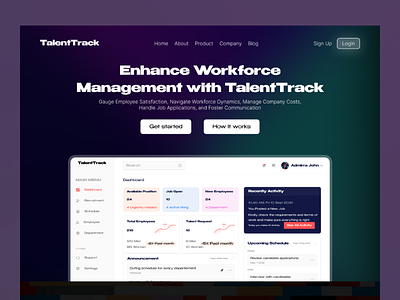 TalentTrack HR Management Platform - Web Design app branding design graphic design hr hr management illustration logo platform saas typography ui ux vector
