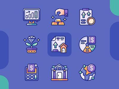 Investment - Icons Set app design graphic design icon iconography iconset ui ux vector