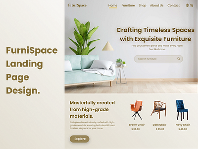 Furniture Landing Page Design dailyui dailyuichallenge figma furniturewebsite landing page ui uidesign webdesign