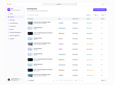 Call center AI Agent knowledge base branding dashboard design design logo minimal mobile ui product design saas design ui uiux uxdesign