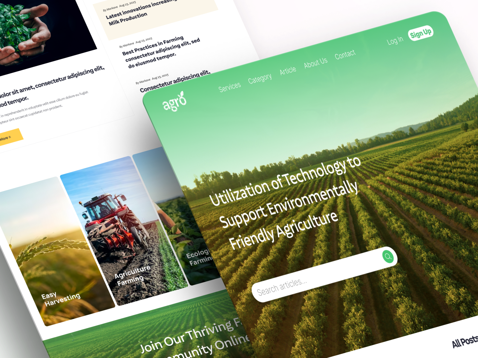 Agro agriculture - Web Design agriculture agro app branding design ecology graphic design illustration logo management typography ui ux vector