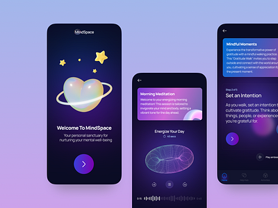 Mindspace: appdesign branding designforwellbeing healthandwellnessapp healthtech mentalhealthsupport middlesexuniversity mindfulnessapp ui uidesign uiux