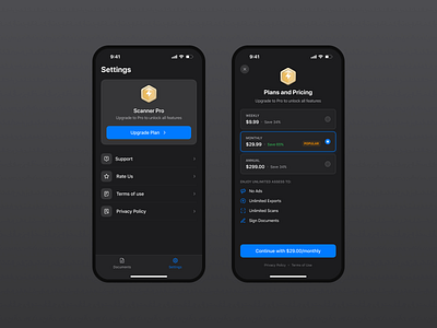 Upgrade Plan ios design mobile ui scanner app design scanner ios app visual design