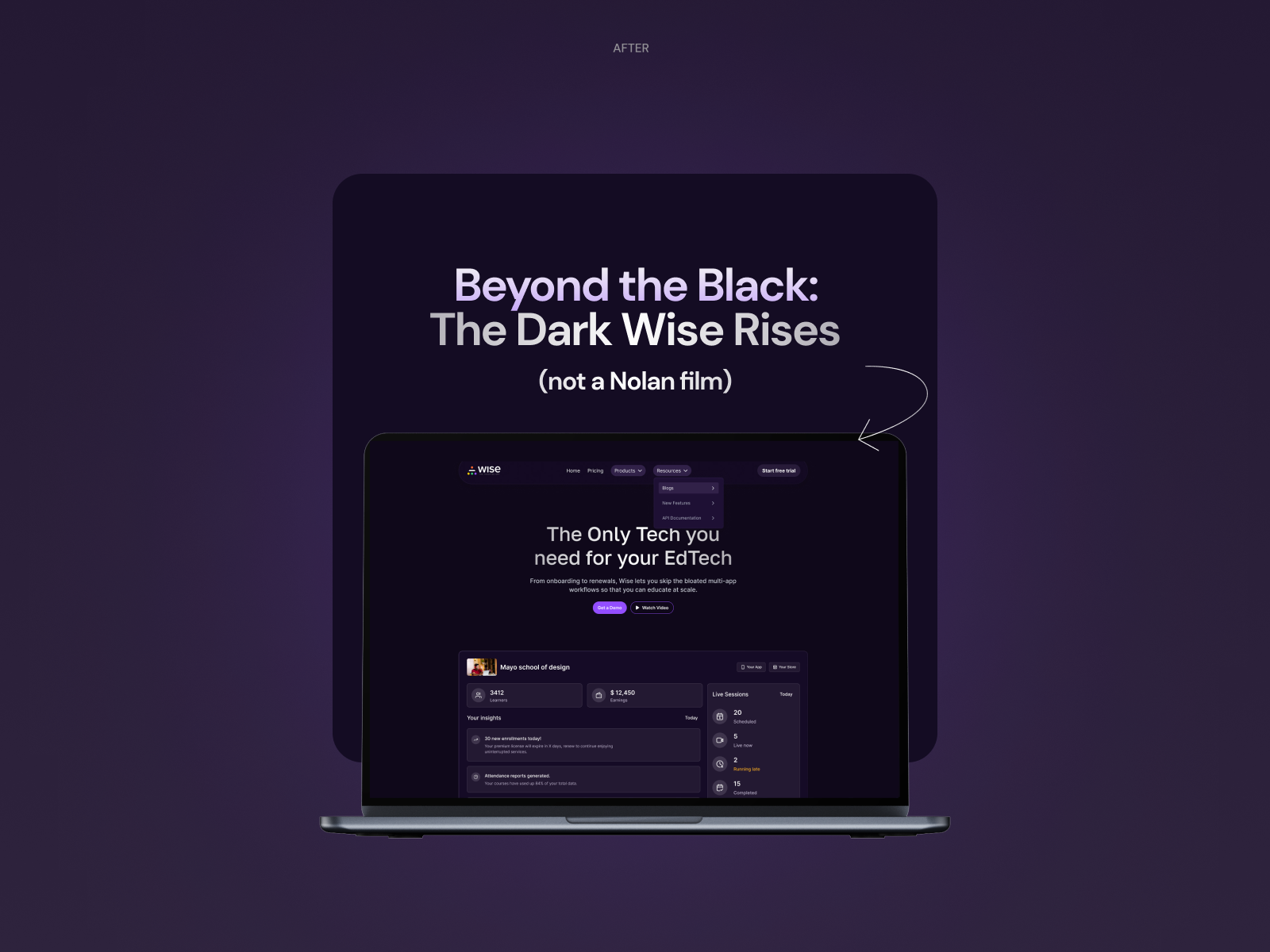Wise App Website Design bento bento design bento grid dark mode design graphic ui uiux website design