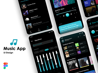 Music App 3d animation branding design figma graphic design logo motion graphics ui vector