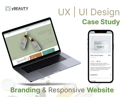 yBeauty UX | UI Design & Branding Case Study cosmetics wireframe