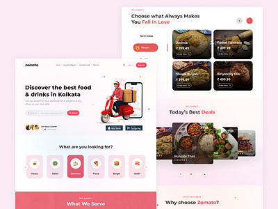 Zomato Website Redesign To Increase Better User Engagements figma design figma landing page design landing page design landing page redesign landing page ui design ui ui ux design user experience design web design web ui web ui design web ui redesign website landing page design website layout design website mockup design website redesign website ui design website wireframe design zomato website redesign zomato website revamp
