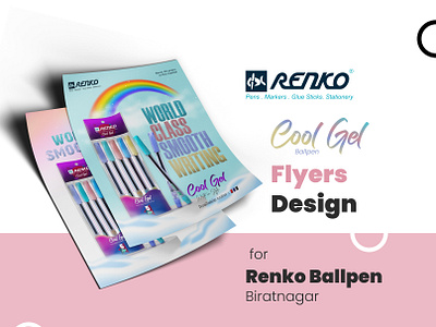 Flyer Design for Cool Gel Ballpen | Renko ballpen biratnagar creative design flyer design graphic design kumar chandan kumar chandan design renko renko ballpen