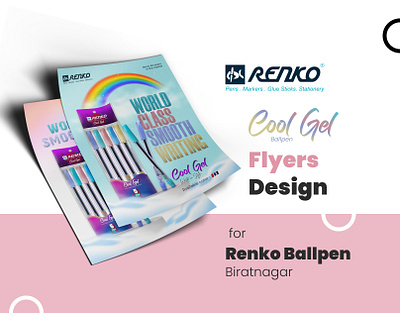 Flyer Design for Cool Gel Ballpen | Renko ballpen biratnagar creative design flyer design graphic design kumar chandan kumar chandan design renko renko ballpen